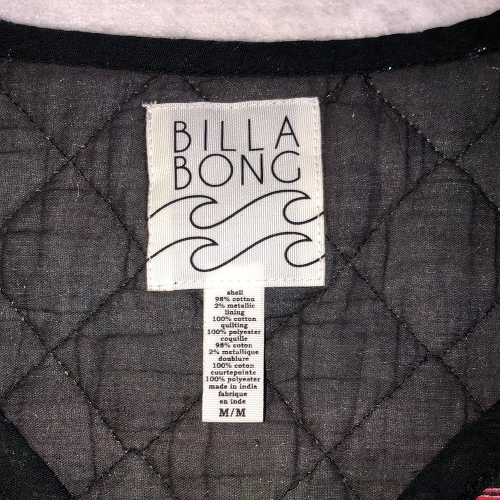 Billabong Cotton Quilt Pattern Button Lightweight… - image 6